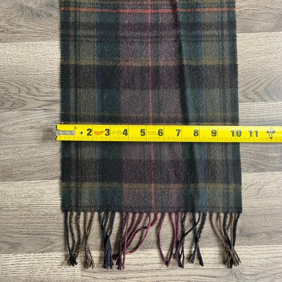 Ralph Lauren Purple Label Cashmere Plaid Scarf Colorful Tartan Fringe‎ - Picture 4 of 5